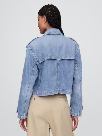 Kurtka UltraSoft Denim Crop Trench