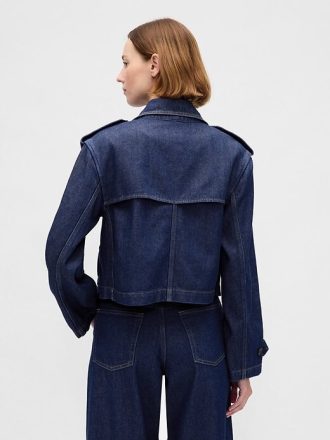 Kurtka UltraSoft Denim Crop Trench