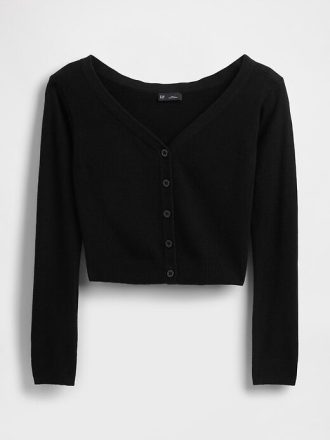 Lekki top CashSoft Crop zapinany z przodu na guziki