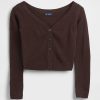 Lekki top CashSoft Crop zapinany z przodu na guziki