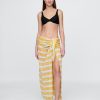 Lniano-bawełniany sarong w paski Lniano-bawełniany sarong w paski