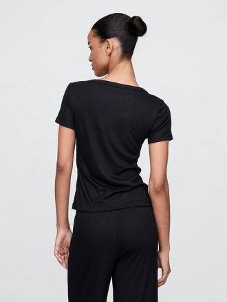 Mini prążkowana piżama Henley