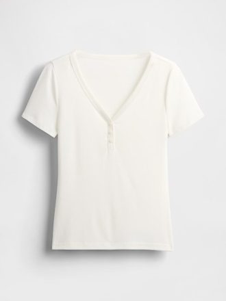 Mini prążkowana piżama Henley