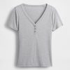 Mini prążkowana piżama Henley