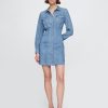 Mini sukienka koszulowa w stylu western denim