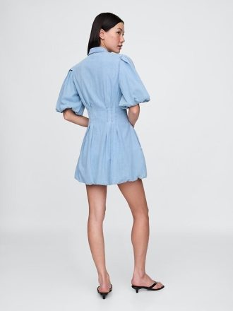 Mini sukienka koszulowa z denimu Bubble