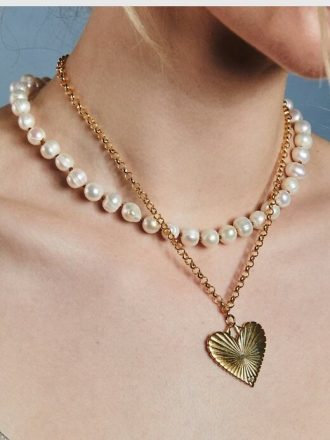 Naszyjnik HART Ribbed Heart of Gold
