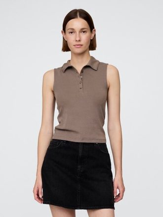 Nowoczesny top polo z krótkim rękawem