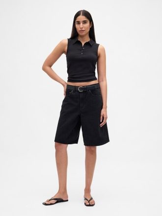 Nowoczesny top polo z krótkim rękawem