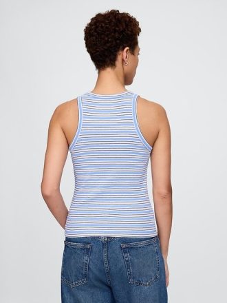 Nowoczesny top typu halter z logo i ściągaczem