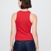 Nowoczesny top typu halter z prążkowanym dekoltem Nowoczesny top typu halter z prążkowanym dekoltem