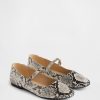 Płaskie buty Mary Jane z nadrukiem węża