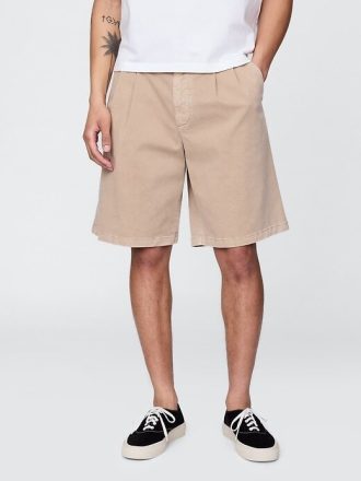 Plisowane szorty khaki