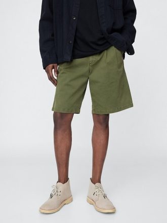 Plisowane szorty khaki