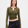 Prześwitujący sweter Henley