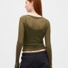 Prześwitujący sweter Henley