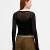 Prześwitujący sweter Henley