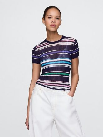 Prześwitujący sweter T-shirt