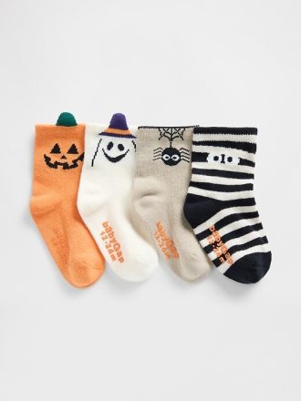 Skarpetki na Halloween dla niemowląt i małych dzieci (opakowanie 4 szt.)