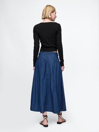 Spódnica midi z denimu w stylu western