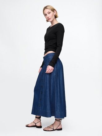 Spódnica midi z denimu w stylu western