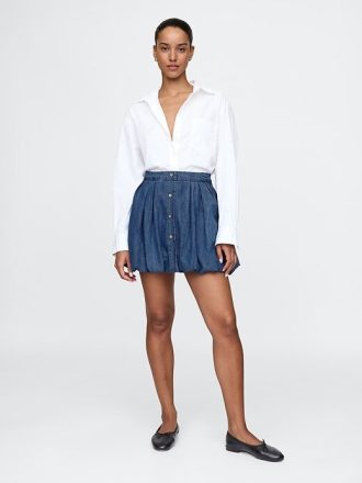 Spódnica mini z denimu Bubble