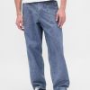 Spodnie baggy z grubego materiału Chambray