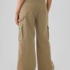 Spodnie cargo baggy khaki ze średnim stanem