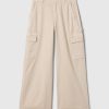 Spodnie cargo baggy khaki ze średnim stanem