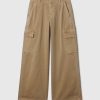 Spodnie cargo baggy khaki ze średnim stanem