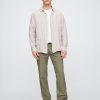 Spodnie lniano-bawełniane khaki