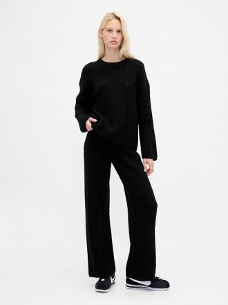 Spodnie swetrowe CashSoft Cable-Knit