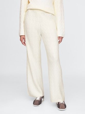 Spodnie swetrowe CashSoft Cable-Knit