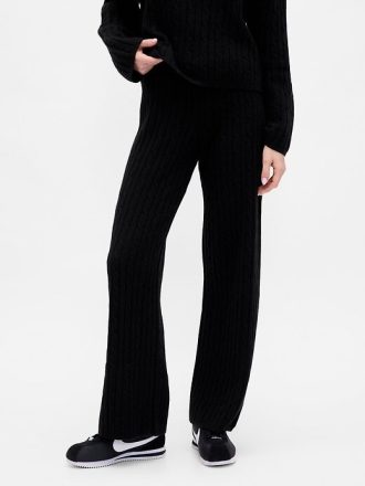 Spodnie swetrowe CashSoft Cable-Knit
