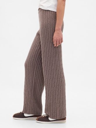Spodnie swetrowe CashSoft Cable-Knit