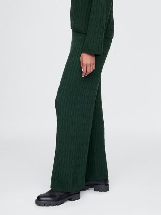 Spodnie swetrowe CashSoft Cable-Knit