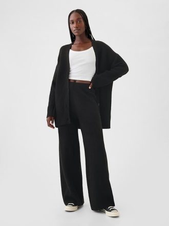 Spodnie swetrowe CashSoft Shaker-Stitch