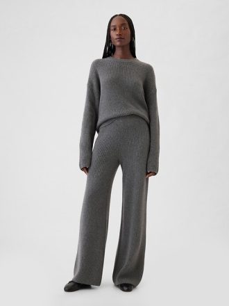 Spodnie swetrowe CashSoft Shaker-Stitch