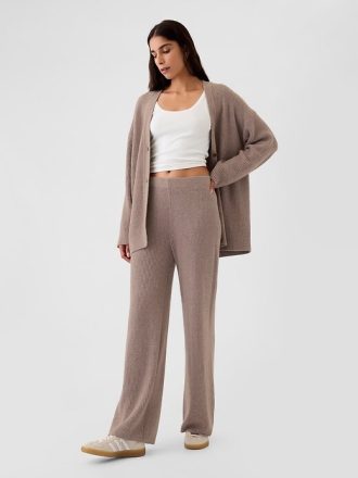Spodnie swetrowe CashSoft Shaker-Stitch