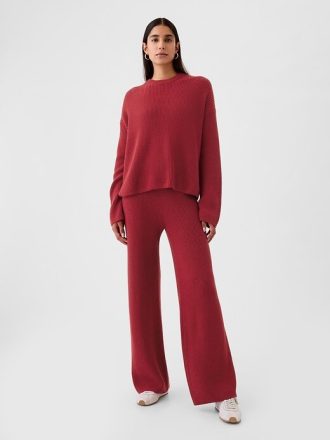Spodnie swetrowe CashSoft Shaker-Stitch