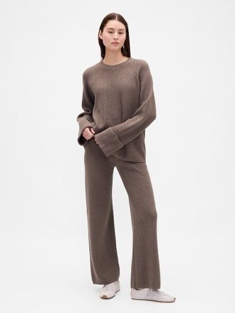 Spodnie swetrowe CashSoft Shaker-Stitch