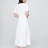 Sukienka koszulowa midi z popeliny z mankietami typu roll-cuff
