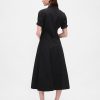 Sukienka koszulowa midi z popeliny z mankietami typu roll-cuff