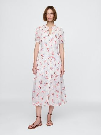 Sukienka midi Gap × DÔEN Pintuck Floral