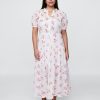 Sukienka midi Gap × DÔEN Pintuck Floral
