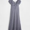 Sukienka midi Gap × DÔEN z 100% lnu w kratkę gingham