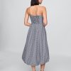 Sukienka midi z popeliny w kratkę gingham