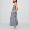 Sukienka midi z popeliny w kratkę gingham