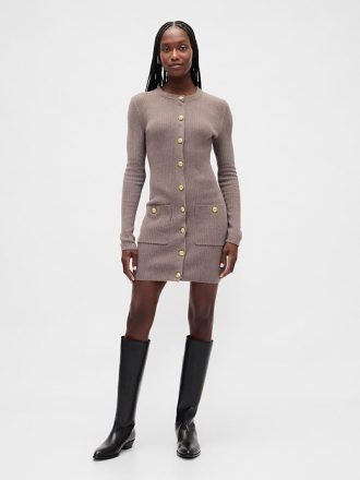 Sukienka mini sweterkowa CashSoft Rib Pocket