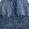 Sukienka mini z denimu z falbanką i dekoltem halter
